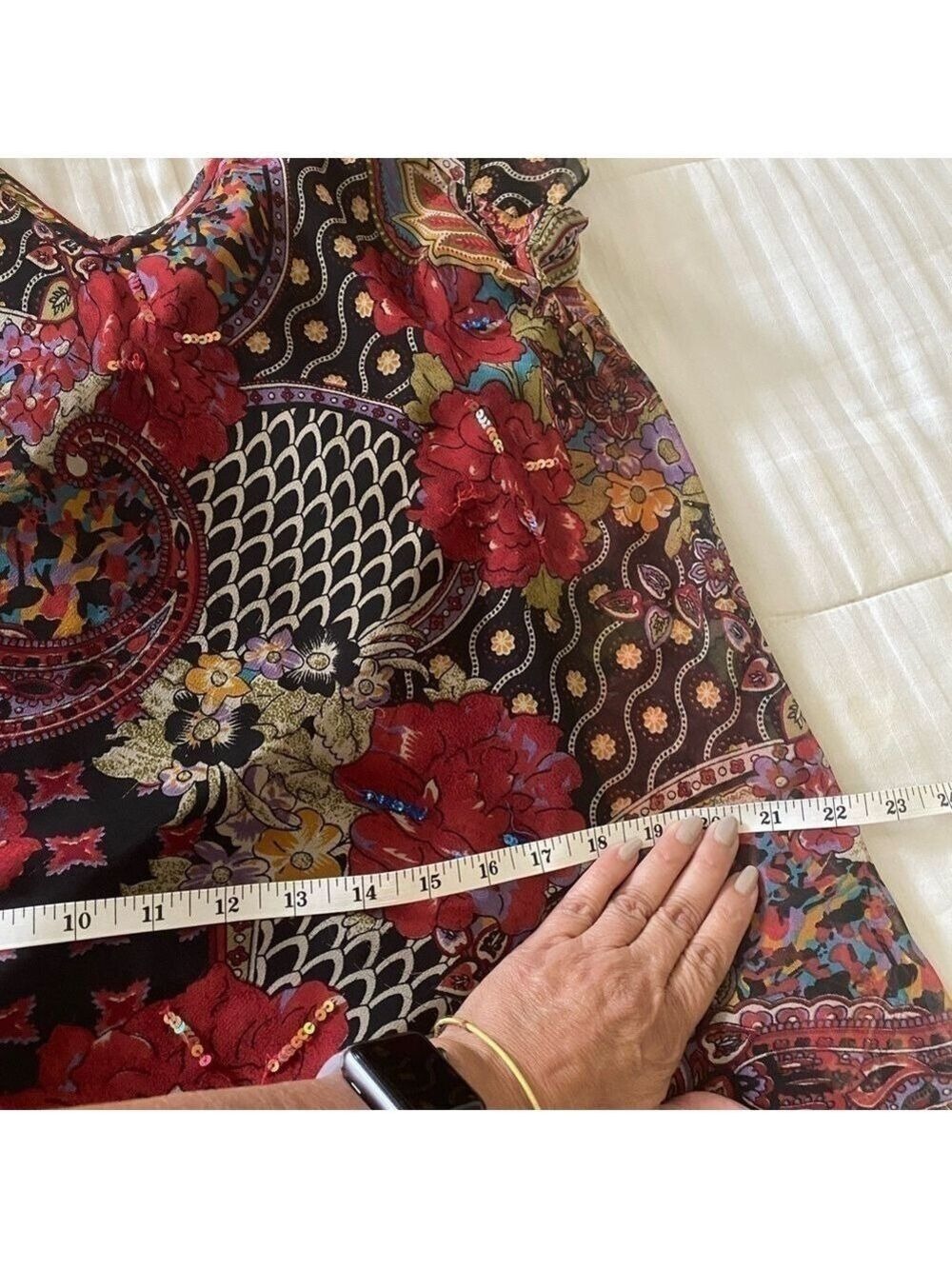 VTG RAIMENT FASHION INC of NY size 1X maxi dress Asymmetric design, pre-loved - Picture 3 of 7